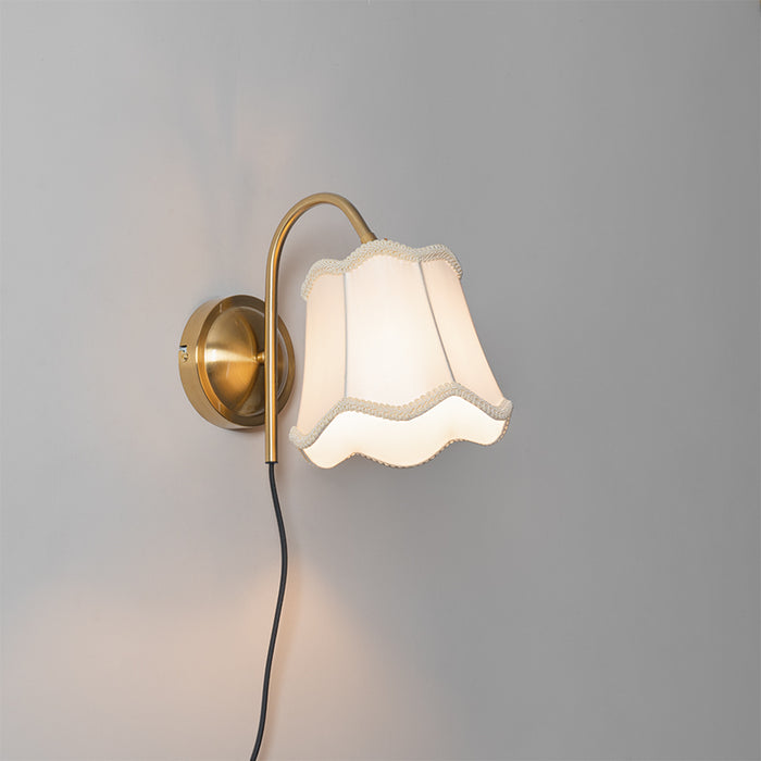 QAZQA Wandlamp nona - Wit - Klassiek | Antiek - L 18cm