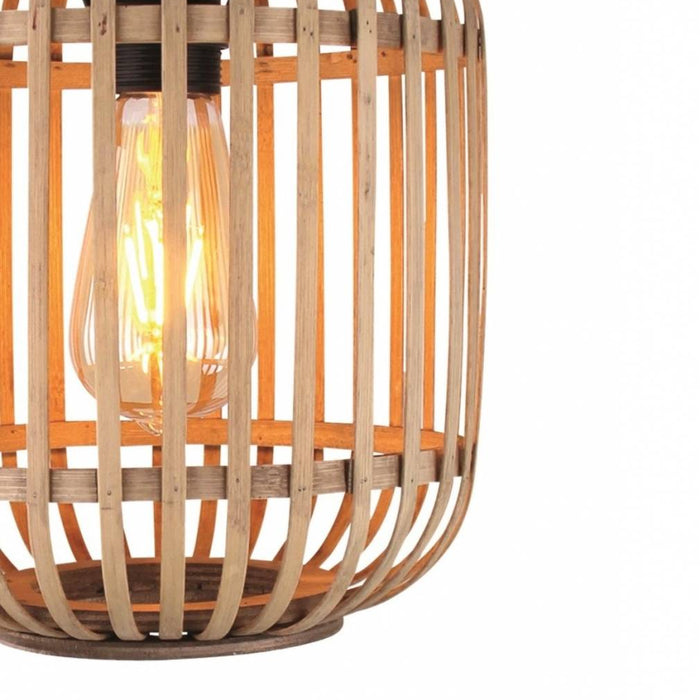 Freelight Hanglamp Malacca Mat Zwart & Rotan 3Lichts