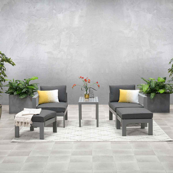 Garden Impressions Riga balkon loungeset 5-delig - grijs