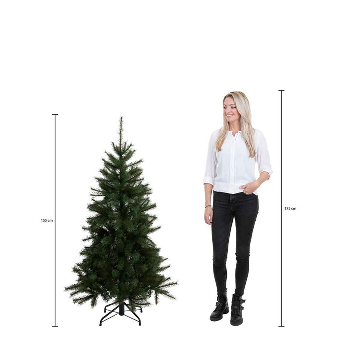 Triumph Tree Kunstkerstboom Forest frosted - 86x86x155 cm - PVC|Hardnaald - Groen - 120LED