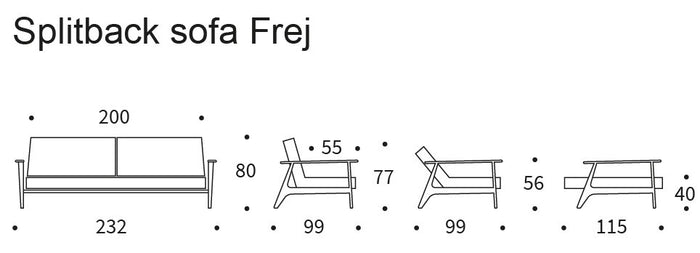 Innovation Splitback Slaapbank Frej Grijs