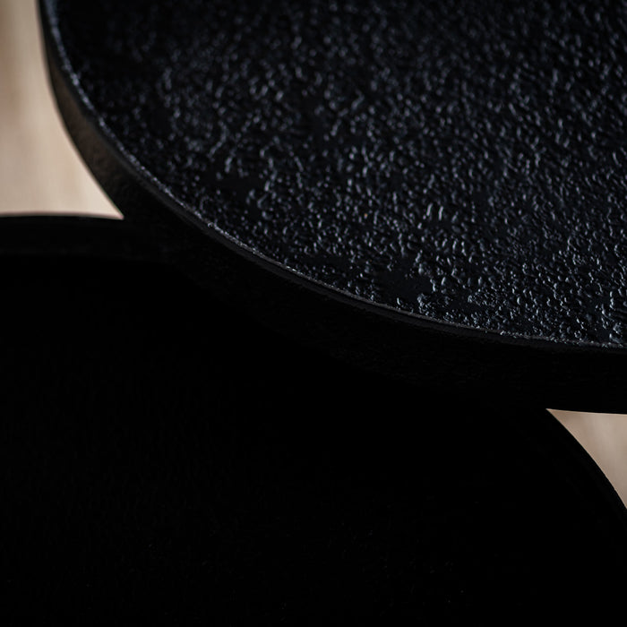 Duverger Volcano - Salontafels - set van 2 - rond met rand - lava