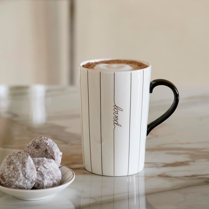 Riviera Maison Dots & Stripes Loved Mug - 8.0x8.0x12.0 cm