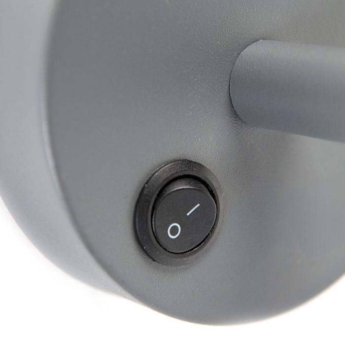 QAZQA Vintage wandlamp donkergrijs met velours kap vlinder - Combi