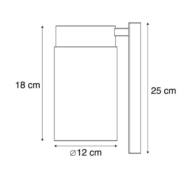 QAZQA Moderne buitenwandlamp RVS zwart IP44 - Jarra