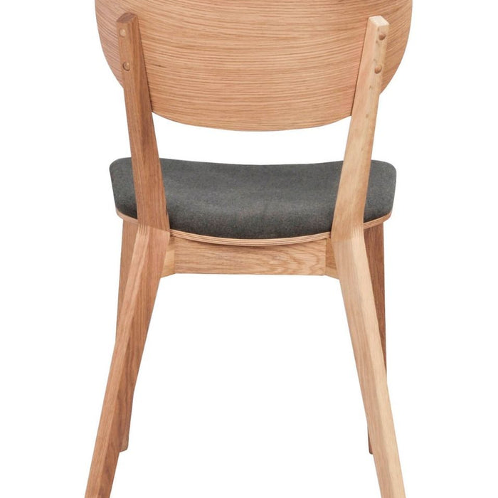 Rowico Home Kato Stoel - Set Van 2 - Stof Donkergrijs - Eiken