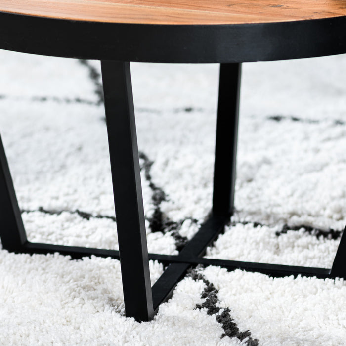 Duverger® Cross Scandinavian - Salontafels - set van 2 - rond - acacia