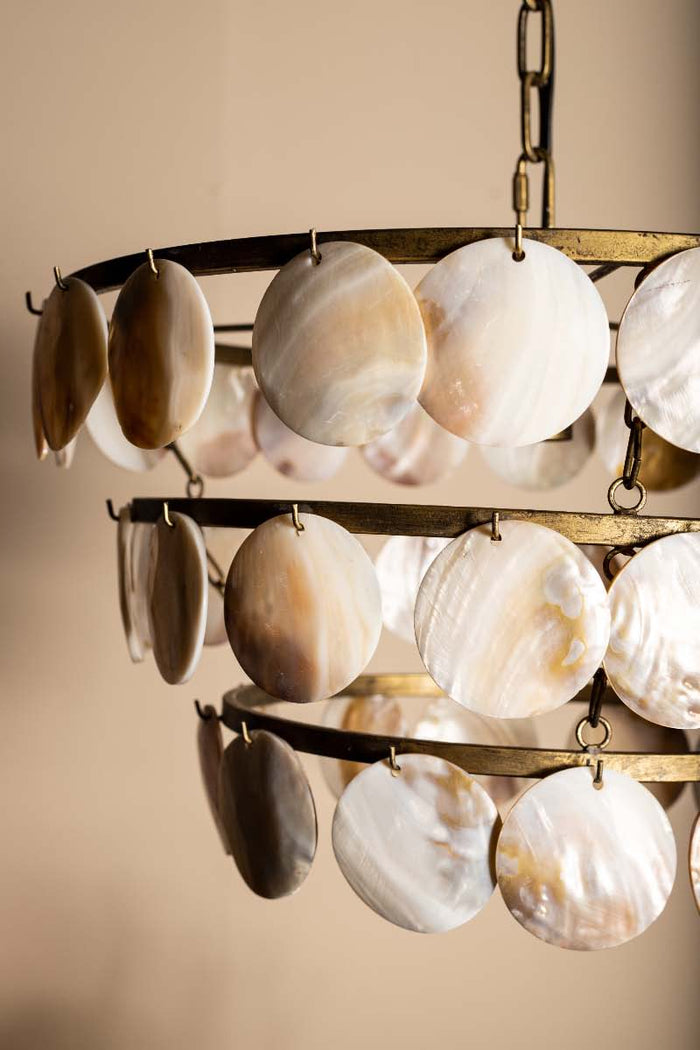 PTMD Jalinn Ronde Hanglamp - H140,5 x Ø52 cm - Metaal - Goud