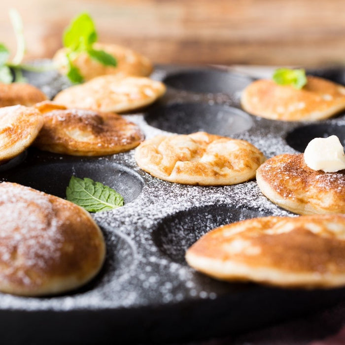 Orange85 Poffertjespan 24cm Inductie Elektrisch Gas Gietijzeren