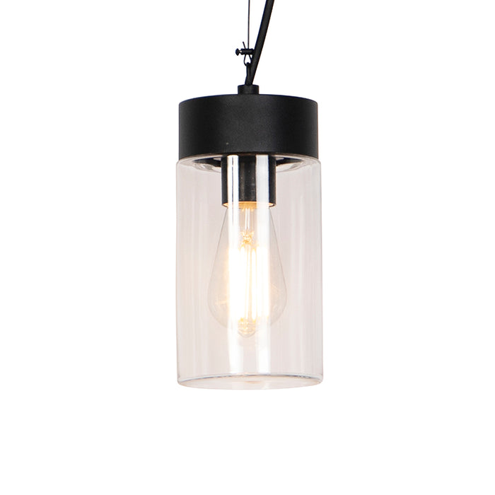QAZQA Moderne hanglamp zwart met glas IP44 - Jarra