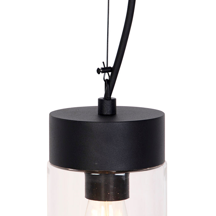 QAZQA Moderne hanglamp zwart met glas IP44 - Jarra