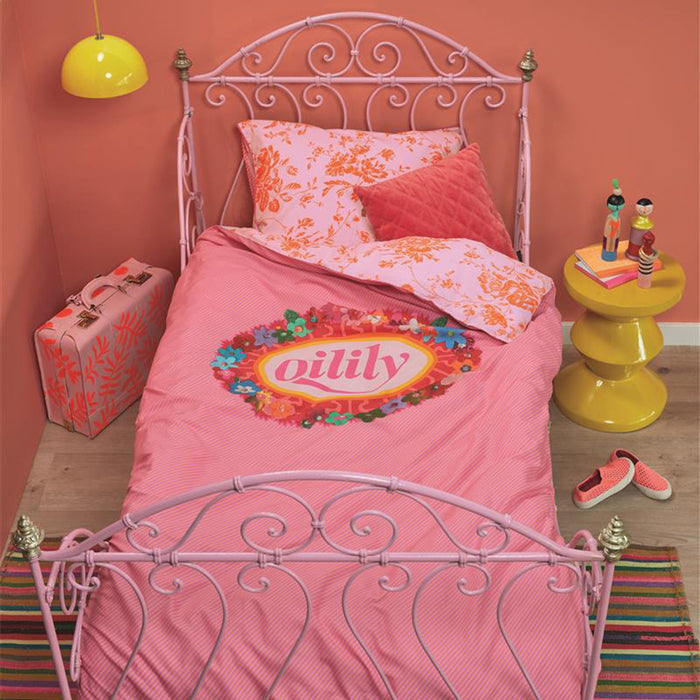 Oilily Prom Flowers Dekbedovertrek 100 x 135 cm - Roze