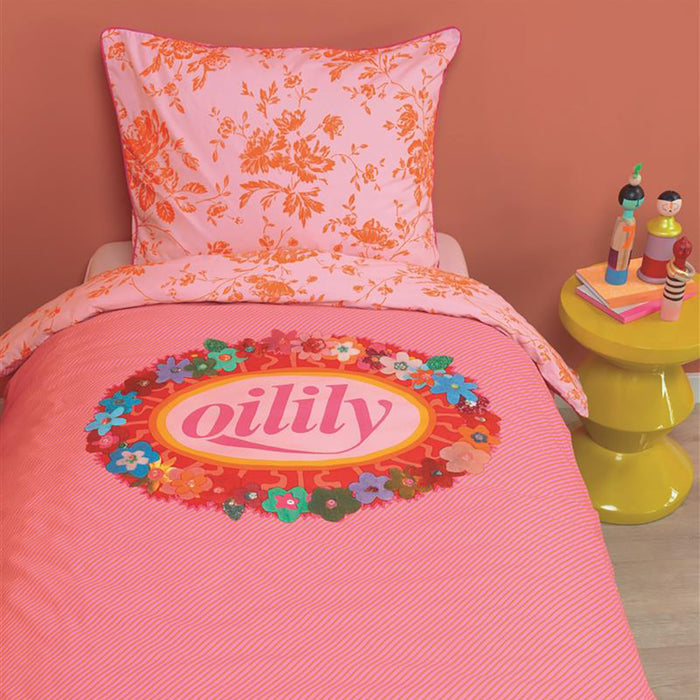 Oilily Prom Flowers Dekbedovertrek 100 x 135 cm - Roze