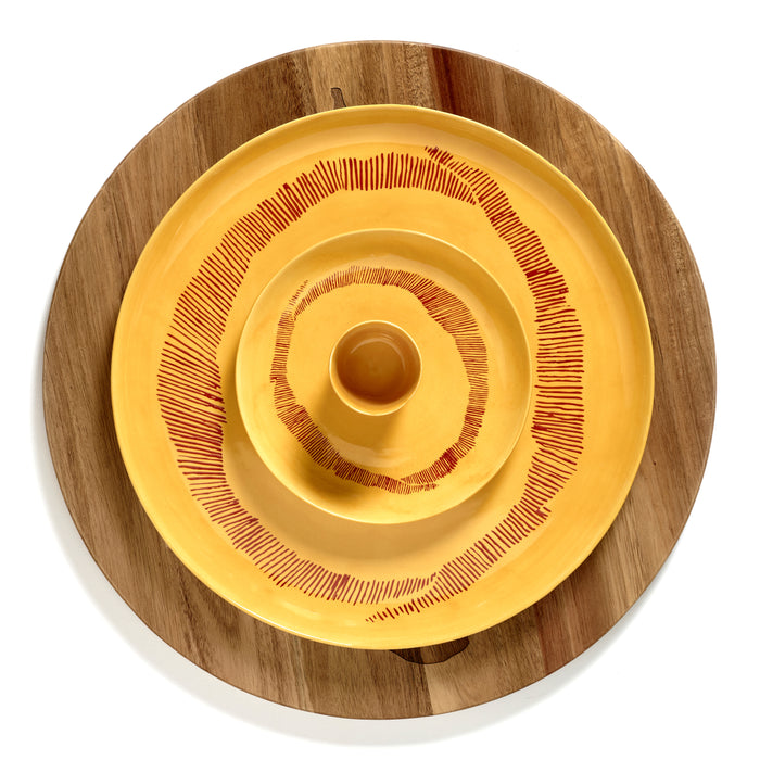 Serax Ottolenghi Feast Bord Ø 19 cm - Sunny Yellow Swirl Rood