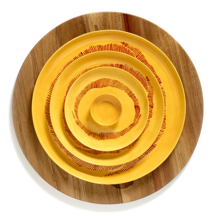 Serax Ottolenghi Feast Bord Ø 19 cm - Sunny Yellow Swirl Rood