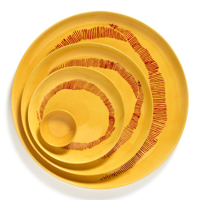 Serax Ottolenghi Feast Bord Ø 19 cm - Sunny Yellow Swirl Rood