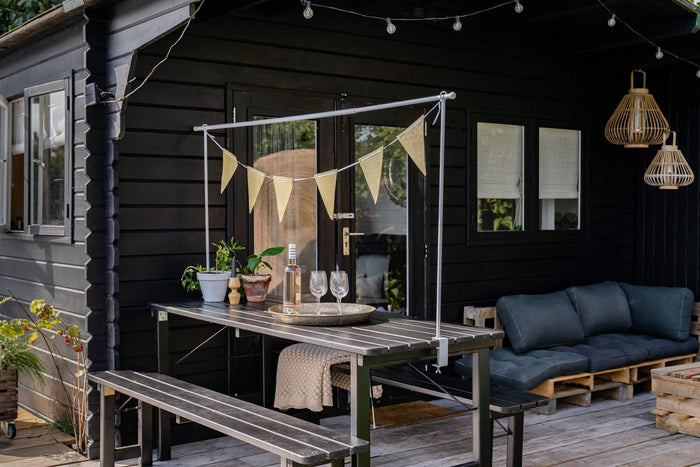 Inklapbare picknickset Riga 200 cm blackwash