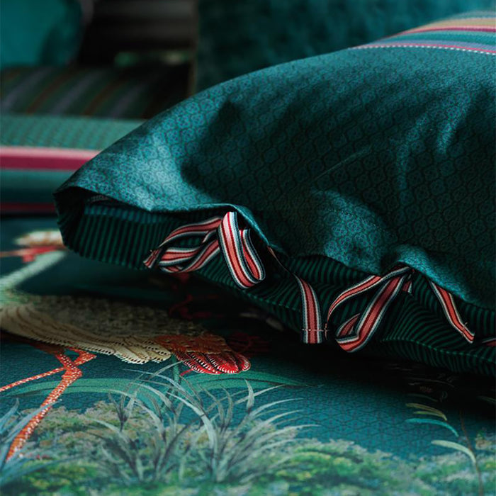 Pip Studio Birds in a Row Dekbedovertrek 200 x 220 cm - Groen