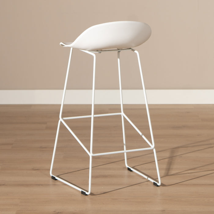 Livin24 Barkruk Ellen wit Scandinavisch design 76 cm