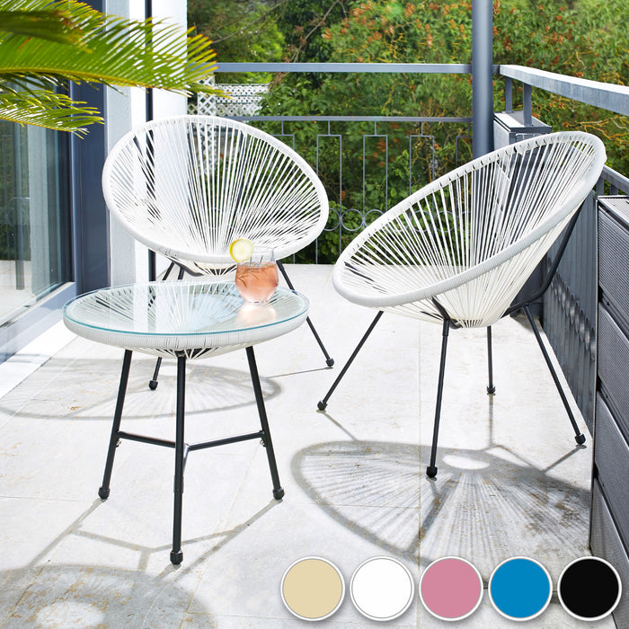 tectake Set van 2 stoelen Gabriella met tafel