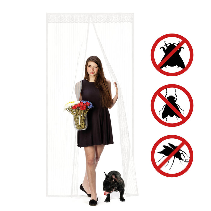 O’DADDY® Deurgordijn – Vliegengordijn Magnetisch - 92x230cm – hor Wit