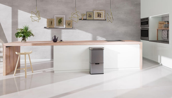 StangVollby Halden prullenbak met sensor - 4 vakken - 50L - RVS