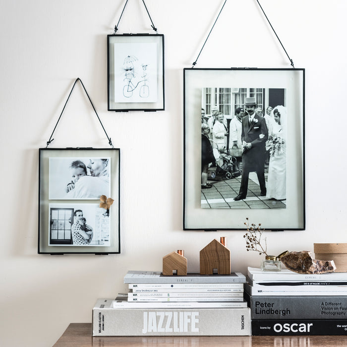 vtwonen Fotolijst Zwart/Metaal Incl. Slot en Leren Koord - 14 x 19 cm