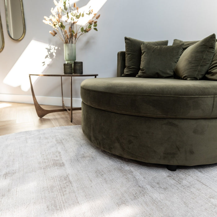 Interieur05 Vloerkleed Felva Zilver|Grijs Rond Viscose 180 cm