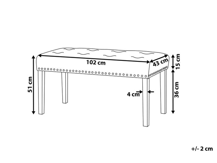 Beliani - YORKTON - Hocker - Zwart - Fluweel