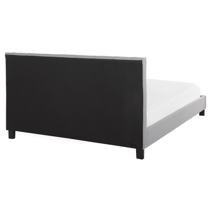 Beliani-POITIERS -Tweepersoonsbed-Lichtgrijs-160 x 200 cm-Polyester