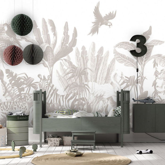 Daring Walls Behang Jungle uni - grey