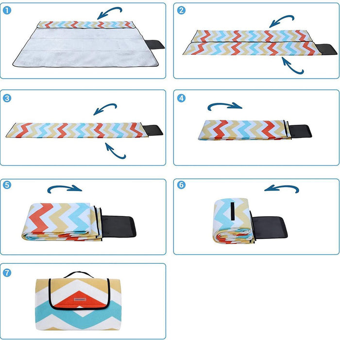 O’DADDY® Picknickkleed Waterdicht - Buitenkleed XXL - 200x200cm - Wave