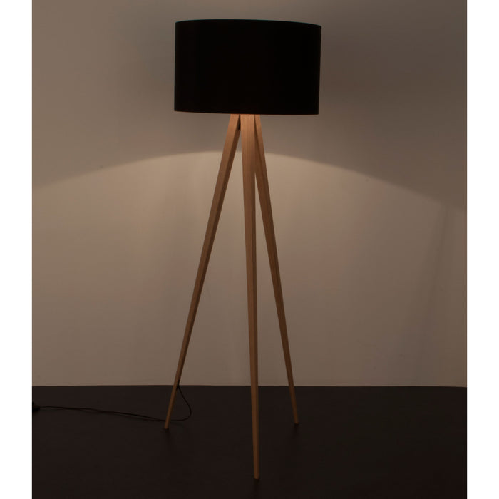 Zuiver Tripod Vloerlamp - Zwart / Naturel