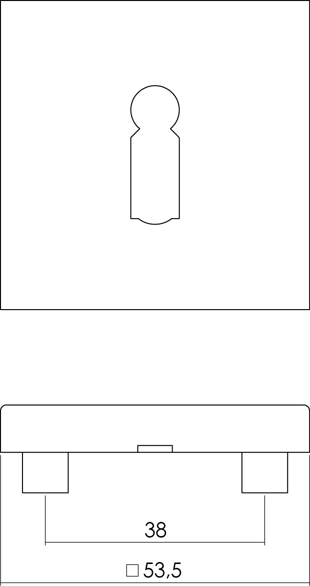 Intersteel Rozet vierkant met sleutelgat rvs geborsteld