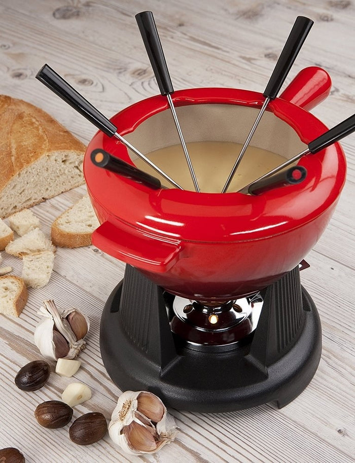 Le Creuset Fondueset met gietijzeren greep