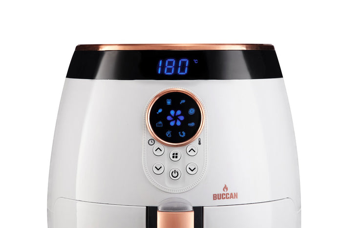 Buccan - Airfryer 3.2 Liter - Hetelucht friteuse - wit met roségoud