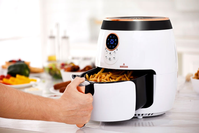 Buccan - Airfryer 3.2 Liter - Hetelucht friteuse - wit met roségoud