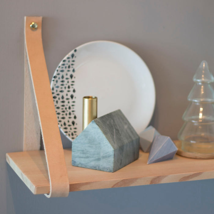 TAK Design - Hout Shelfie Boekenplank met Leerbanden 20 x 60 cm