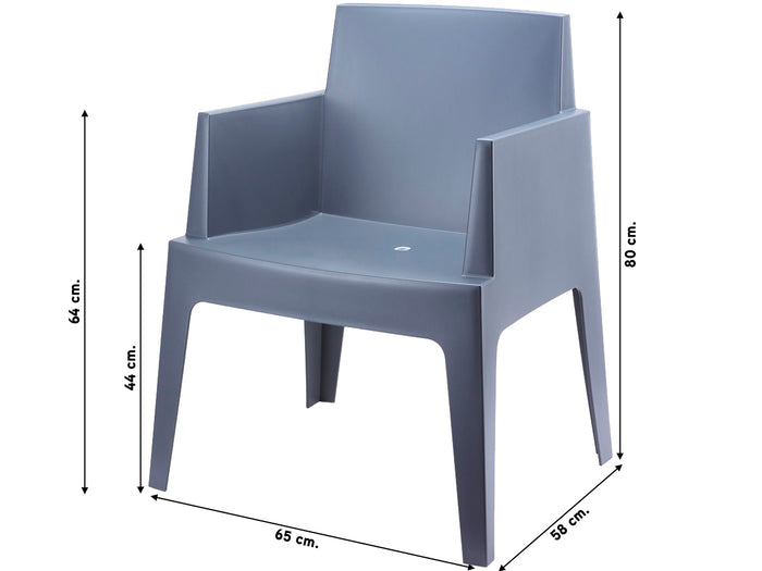 VDG Siesta Box stapelbare stoel - Donkergrijs