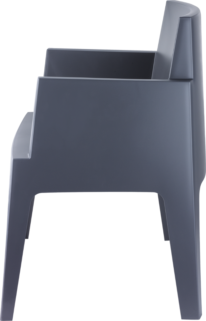 VDG Siesta Box stapelbare stoel - Donkergrijs