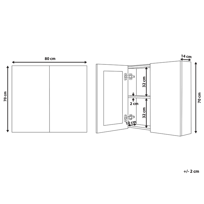 Beliani - NAVARRA - Badkamermeubel - Wit - Multiplex