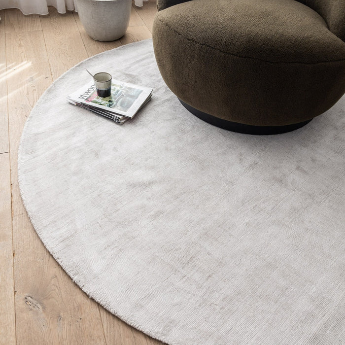 Interieur05 Vloerkleed Felva Zilver|Grijs Rond Viscose 220 cm