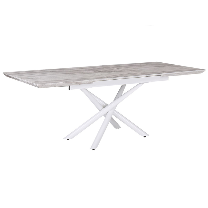 Beliani-MOIRA -Uitschuifbare eettafel-Wit-90 x 160|200 cm-MDF