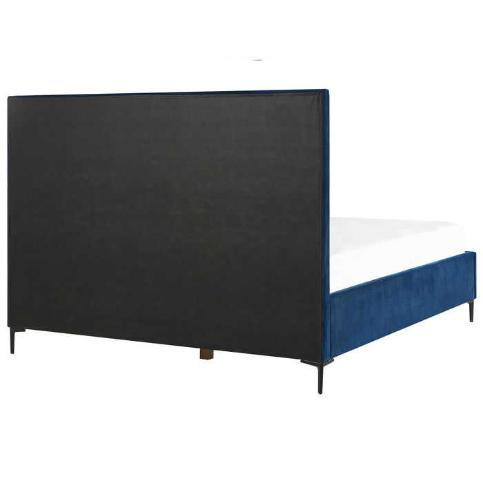 Beliani-SEZANNE -Bed met opbergruimte-Marineblauw-140 x 200 cm-Fluweel