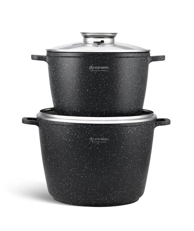 Edenberg Stonetec Line - 4-delige Luxe Pannenset van Gesmeed Aluminium