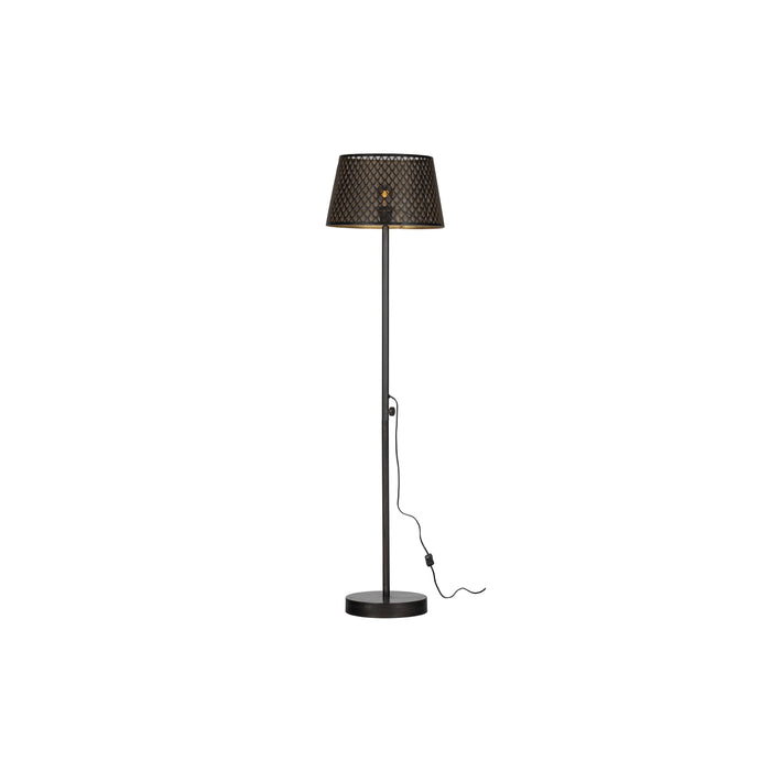 WOOOD Kars Vloerlamp - Metaal - Zwart|Brass - 161x42x42