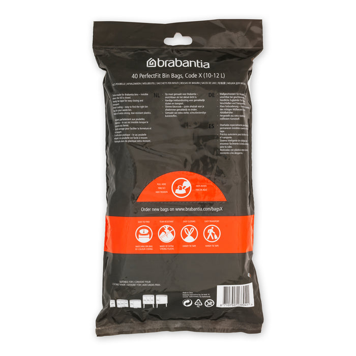 Brabantia Type X PerfectFit Afvalzak Dispenser 10-12 Liter - 40 Zakken