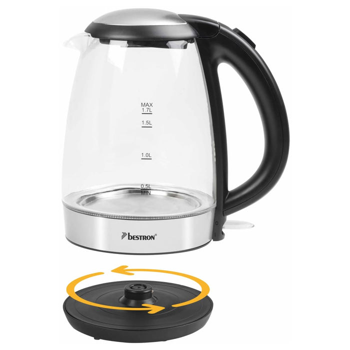 Bestron Waterkoker digitaal AWK780G 2200 W 1,7 L glas blauw