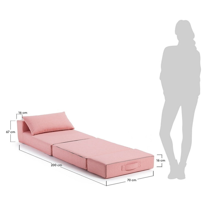 Kave Home Arty Poef Eenpersoonsbed Roze