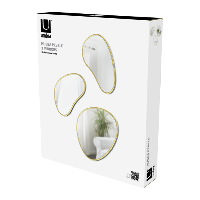Umbra Hubba Pebble Spiegel - Set van 3 - Brass